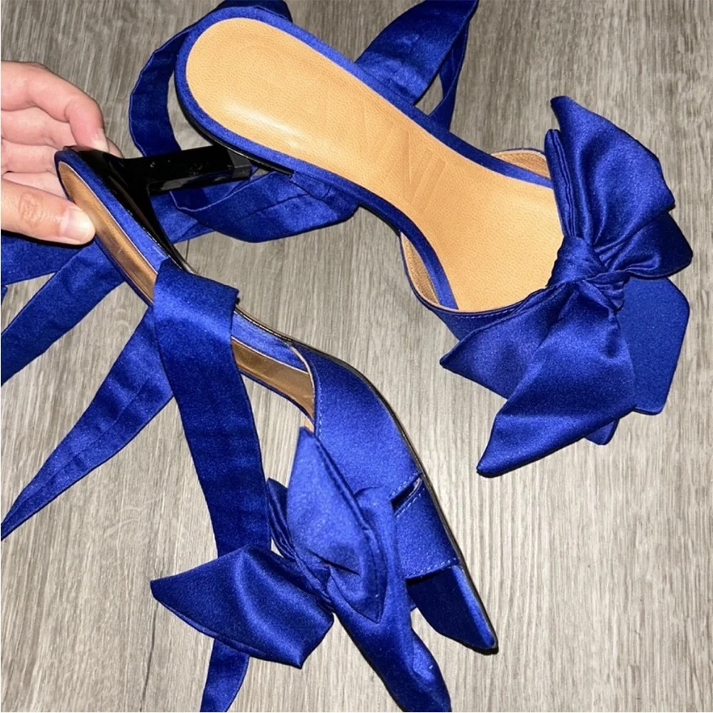 Ganni Bow Ankle Tie Sandal